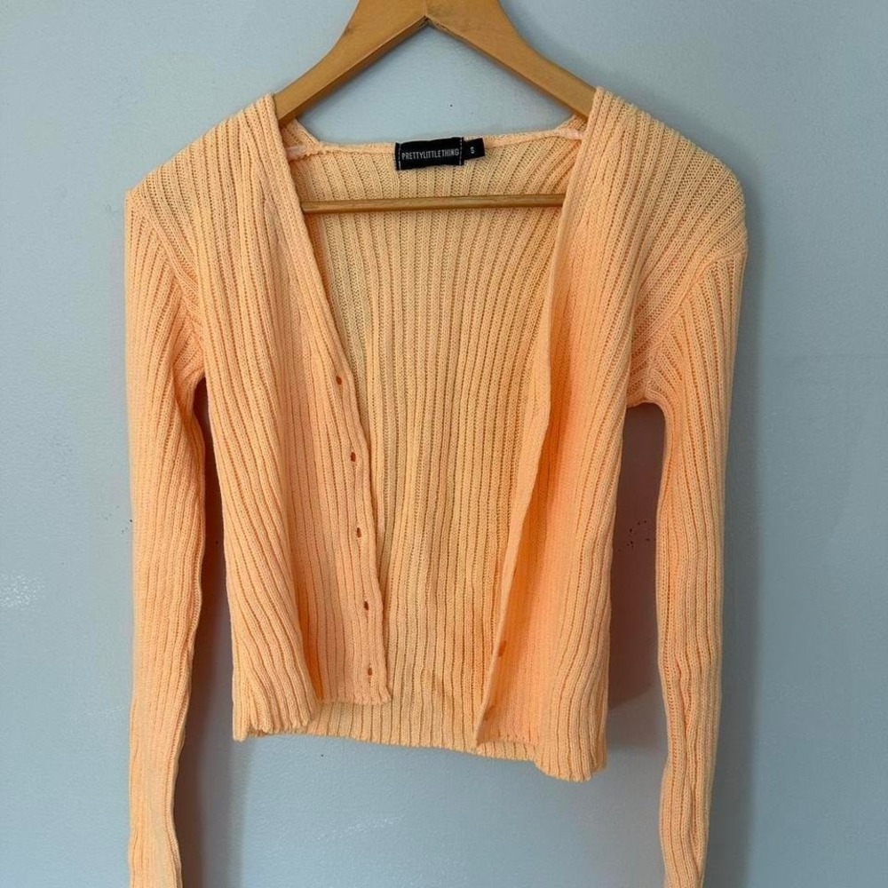 Pretty Little Thing Orange Cardigan with Buttons